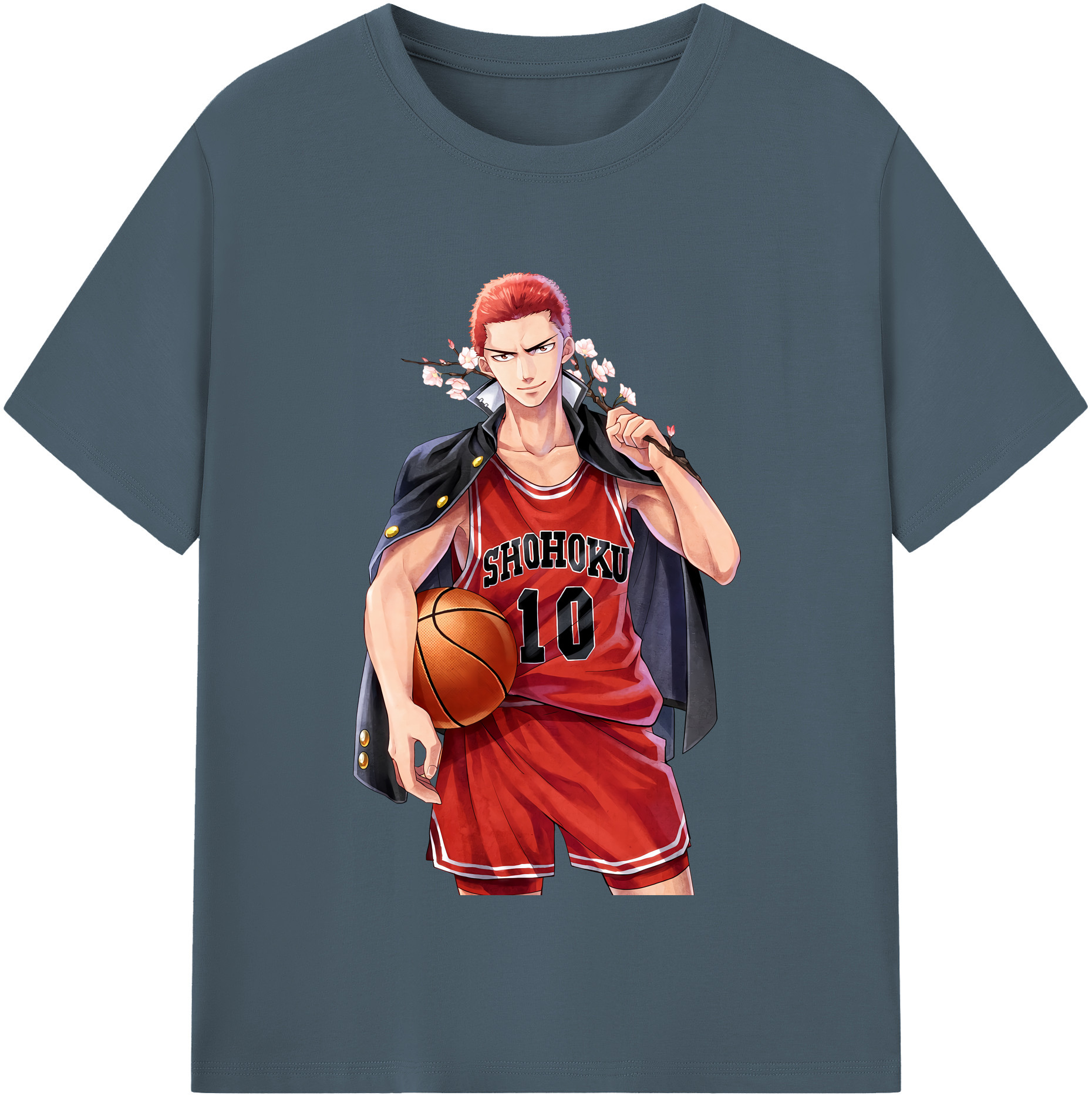 SLAM DUNK／スラムダンク 綿100％半袖Tシャツ（フロントプリント）